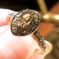 STERLING SILVER 925 yellow GOLD Ring 7 natural white sapphire wedding SMALL REAL