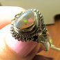 AUSTRALIAN Silver RING SOLID ROUGH OPAL ESTATE 9 NATURAL STERLING 925 SMALL BLUE