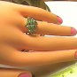 Solid 9k 375 yellow GOLD Ring 8 Santa Maria natural aquamarine aqua sapphire