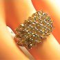 Solid 9k 375 yellow GOLD Ring 5 real Tanzanian champagne garnet cluster opera es