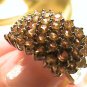 Solid 9k 375 yellow GOLD Ring 5 real Tanzanian champagne garnet cluster opera es