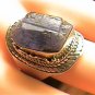 ROUGH RING 7 REAL NATURAL tanzanite BIG SILVER 925 OLD VINTAGE HEALTH RARE