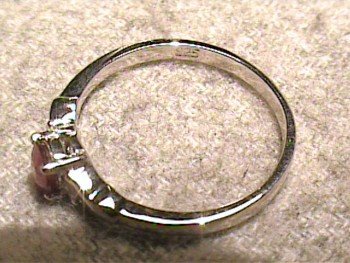 Silver 925 RING 6 natural ruby DELICATE GEM SOLITAIRE WHITE SAPPHIRE ...