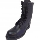 Men's Black Leather Steel Toe Motorcycle/Combat Boots Size 10.5