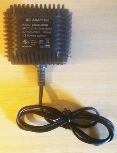 AC ADAPTOR output AC24V 1670mA , input 120VAC 60Hz 550mA, I.T.E. POWER SUPPLY
