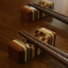 Japanese YOSEGI Chopsticks Rest Natural Wood Aphananthe-aspera Made in Japan