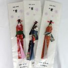 Japanese Book Mark Kimono Doll Origami Paper Kyoto Washi Lot of 3 Made in Japan