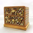 Japanese Yosegi Natural Wooden Box With Two Drawers Small Type Made in Japan