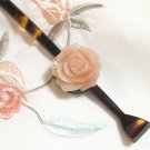 Japanese Hair Pin KANZASHI Rose Jade Tortoiseshell Freshwater Pearl Kimono Japan
