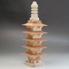 Japanese Natural Wood Puzzle Yosegi Five Storied Pagoda Large Made in Japan