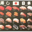 Japanese SUSHI Mouse Pad English and Japanese Kanji Hiragana Menu Made in Japan