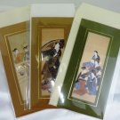 Set of 3 Ukiyoe Message Cards Greeting Kunihisa Utamasa Fujimaro Edo Japan