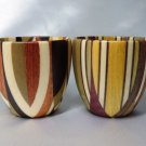 Japanese Sake Cups Guinomi Set of 2 Yosegi Wood Aphananthe-aspera Hakone Japan