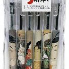 Lot of 6 SAILOR Ballpoint Pen Ukiyoe Utamaro Sharaku 0.7 OiL Base Black Japan #1