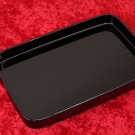 Japanese Obon High Quality Lacquer Large Tray Black Wood With Box Made in Japan
