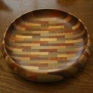 Japanese Yosegi Natural Wooden Plate Sweets Bowl Medium #Y Made in Hakone Japan