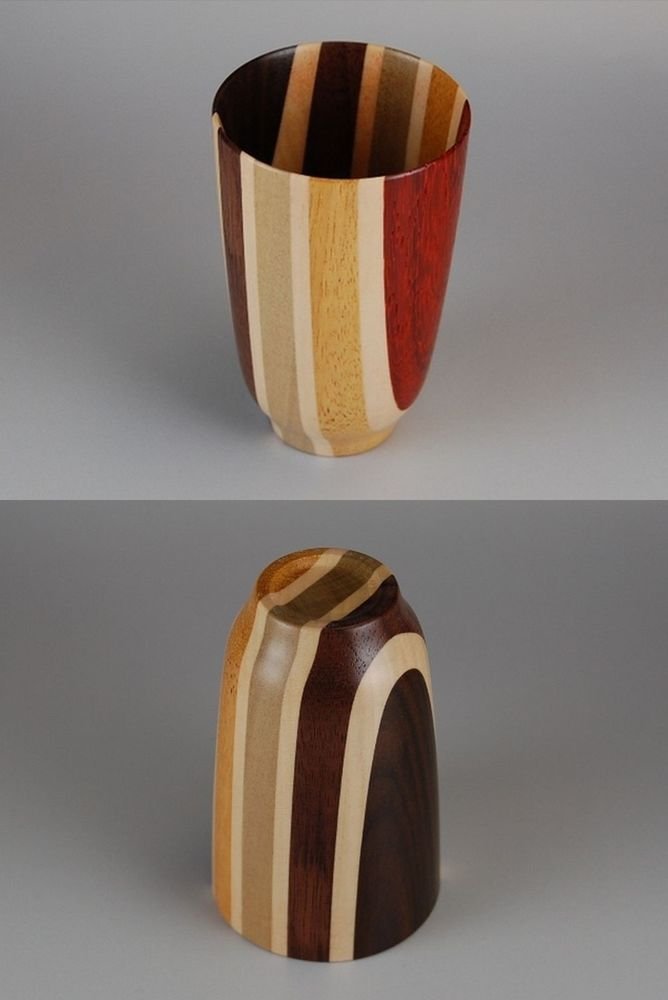 Japanese Sake Cup Guinomi Yosegi Wood Aphananthe-aspera Made in Hakone ...