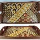 Japanese Yosegi Small Tray 7.8" Natural Wood Made in Hakone Japan New In Box