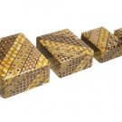 Japanese YOSEGI Box Nest of 4 pcs Yosegi Boxes Koyosegi Wood Case Made in Japan