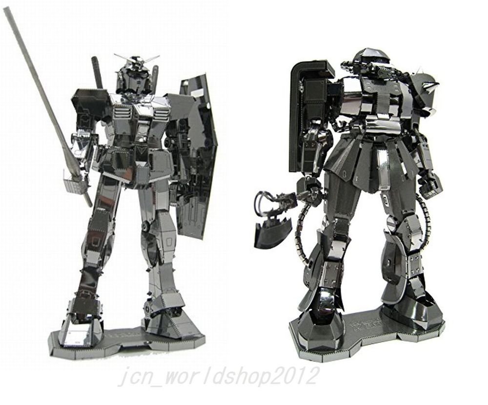 Metallic Nano 3D Puzzle Premium Series Gundam and Zaku Set TMPG-01/02 From Japan