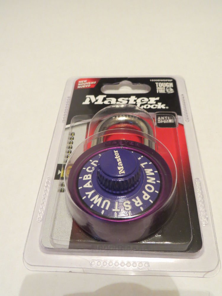 2 Master Lock 1530D padlock letter combination anti shim purple word lock