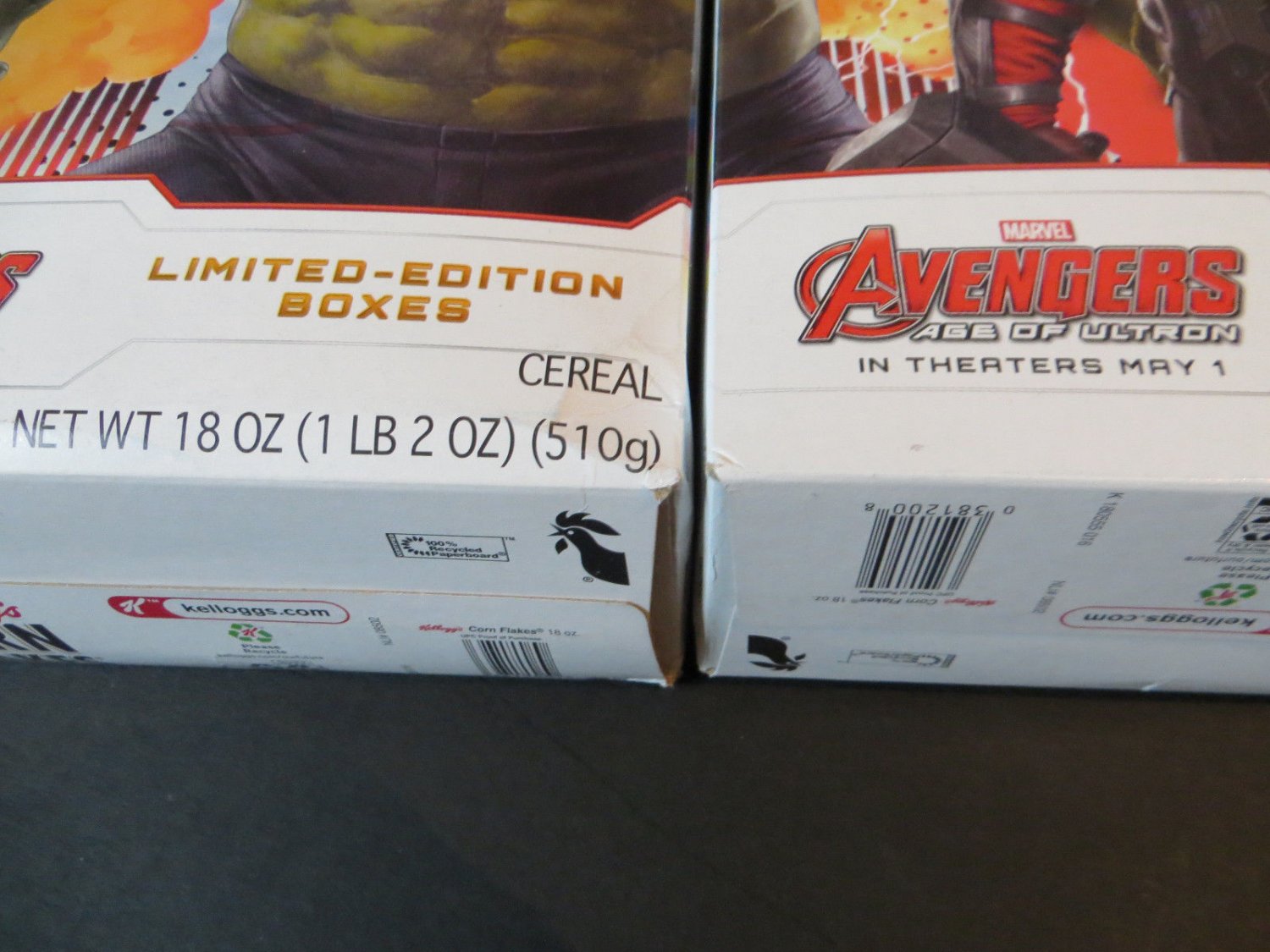 2 Limited Edition Incredible Hulk THOR AVENGERS KELLOGGS Cereal BOX ...