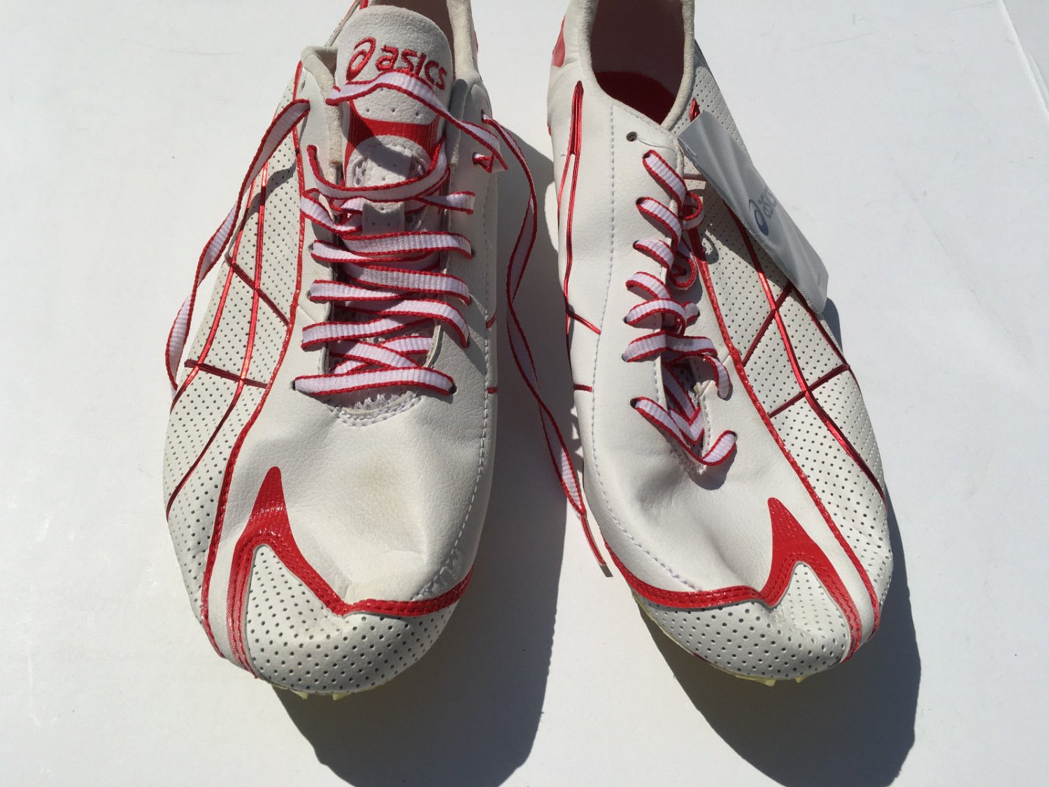 ASICS Mens Japan Lite-Ning 3 Track Spike Field Shoe white red size 10 ...