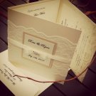 100 Three panels Lace Invitation w RSVP , Information and Reception included