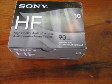Sony HF 90 Min Normal Bias Cassettes Sealed Box of 10