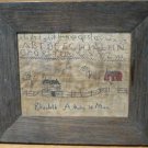 Antique New England school sampler needle work dated 1720
