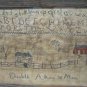 Antique New England school sampler needle work dated 1720