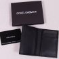 DOLCE & GABBANA WALLET $265 BLACK PATTERNED CALFSKIN LOGO ORNAMENT CARDCASE NEW