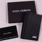 DOLCE & GABBANA WALLET $265 BLACK PATTERNED CALFSKIN LOGO ORNAMENT CARDCASE NEW
