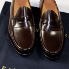 RALPH LAUREN SHOES $650 DARK BROWN BURNISHED CALFSKIN PENNY LOAFER 11 44e NEW