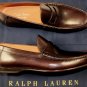 RALPH LAUREN SHOES $650 DARK BROWN BURNISHED CALFSKIN PENNY LOAFER 11 44e NEW