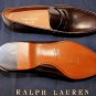 RALPH LAUREN SHOES $650 DARK BROWN BURNISHED CALFSKIN PENNY LOAFER 11 44e NEW