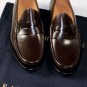 RALPH LAUREN SHOES $650 DARK BROWN BURNISHED CALFSKIN PENNY LOAFER 11 44e NEW