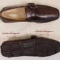 SALVATORE FERRAGAMO SHOES $595 HICKORY LOGO GANCINI ORNAMENTED DRIVER 8 41e NEW