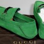 GUCCI SHOES $545 GREEN LOGO BAMBOO HORSEBIT ORNAMENTED VAMP DRIVER 12 45 NEW