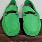 GUCCI SHOES $545 GREEN LOGO BAMBOO HORSEBIT ORNAMENTED VAMP DRIVER 12 45 NEW