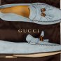 GUCCI SHOES $545 POWDER BLUE SUEDE BAMBOO TASSELED VAMP LOAFER 11 44e NEW