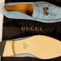 GUCCI SHOES $545 POWDER BLUE SUEDE BAMBOO TASSELED VAMP LOAFER 11 44e NEW