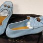 GUCCI SHOES $545 POWDER BLUE SUEDE BAMBOO TASSELED VAMP LOAFER 11 44e NEW