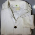 BORRELLI SWEATER $745 WHITE COMBED COTTON 8-BTN CARDIGAN MED 50e NEW