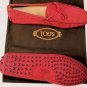 TOD'S SHOES $495 DARK ORANGE LOGO EMBOSSED PEBBLE SOLE DRIVERS 11.5 44.5  NEW