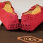 TOD'S SHOES $495 DARK ORANGE LOGO EMBOSSED PEBBLE SOLE DRIVERS 11.5 44.5  NEW