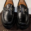 GUCCI SHOES $595 BLACK CALF LOGO HORSEBIT ORNAMENTED LUG SOLE LOAFER 8.5 41 NEW