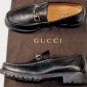 GUCCI SHOES $595 BLACK CALF LOGO HORSEBIT ORNAMENTED LUG SOLE LOAFER 8.5 41 NEW
