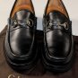 GUCCI SHOES $595 BLACK CALF LOGO HORSEBIT ORNAMENTED LUG SOLE LOAFER 8.5 41 NEW