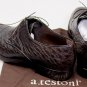 A. TESTONI SHOES $1190 DK BROWN OSTRICH SKIN HANDMADE CAPTOE DERBY 9.5 42.5 NEW